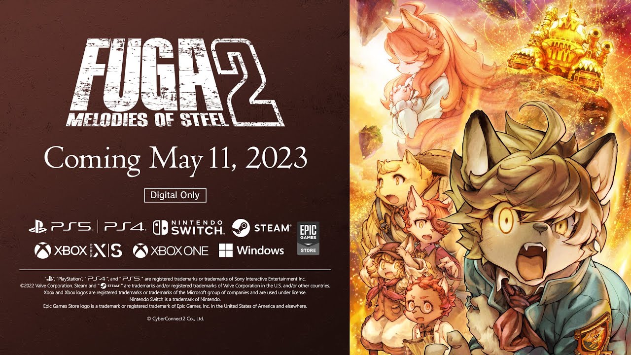 Fuga Melodies of Steel 2 data lançamento ps5 ps4 trailer