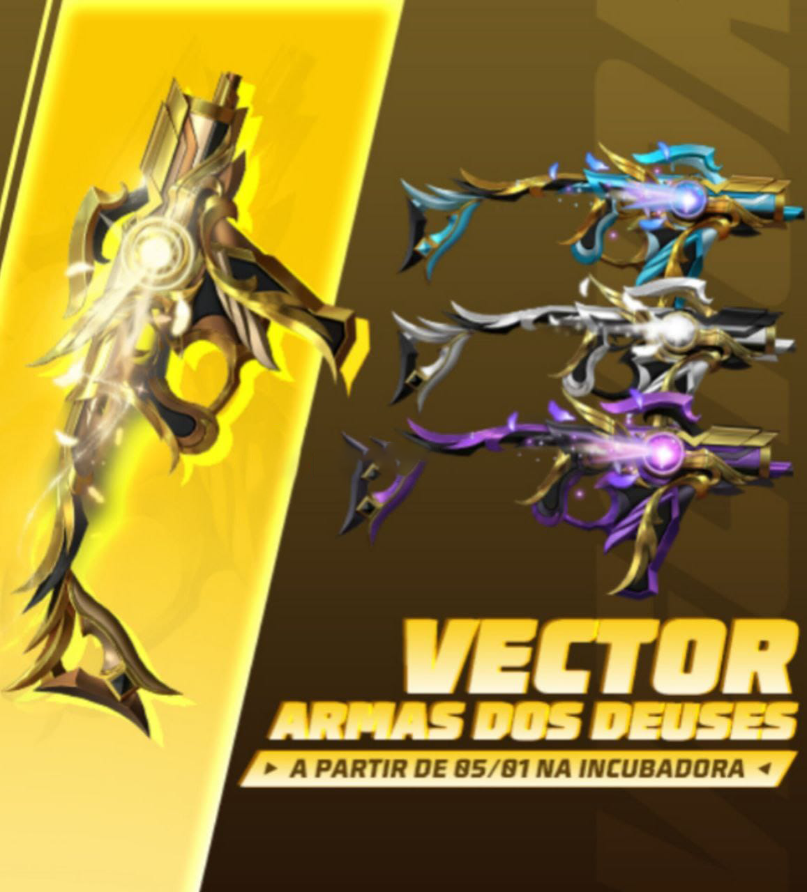 Incubadora Free Fire Vector Armas dos Deuses Janeiro 2023