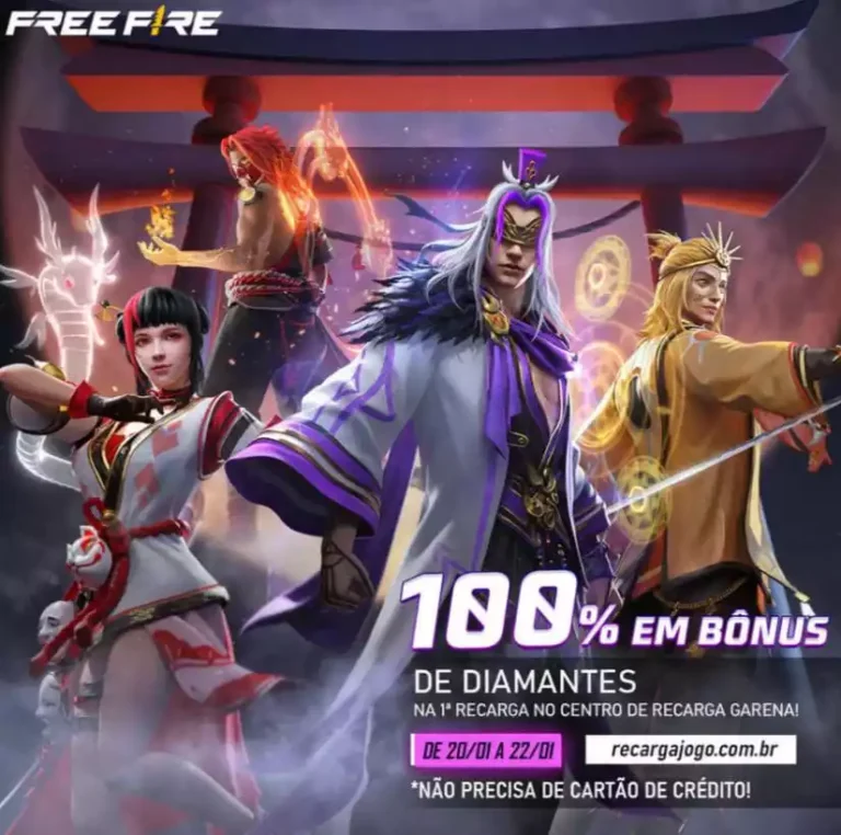 Free Fire: evento de recarga de diamantes inclui bônus de até 150