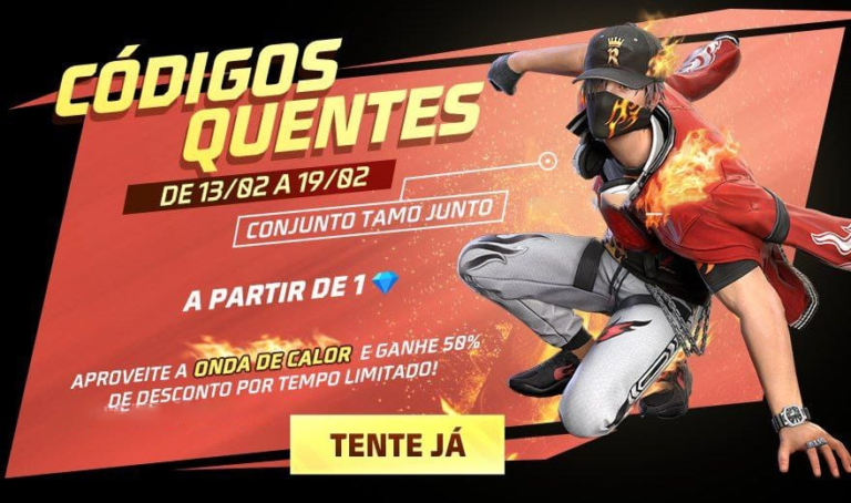 Códigos Quentes Free Fire Conjunto Tamo Junto Como pegar