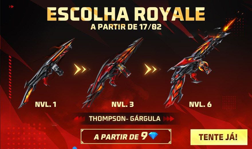 Escolha Royale Free Fire Como Conseguir A Arma Evolutiva Thompson G Rgula Ps Verso