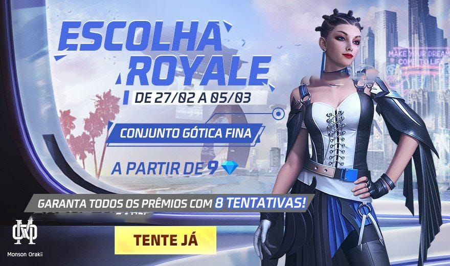 Escolha Royale Free Fire Como Conseguir o Conjunto Gótica Fina