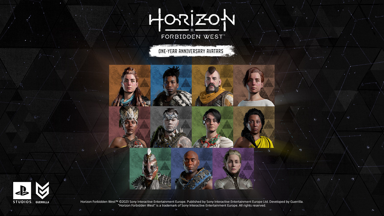 Horizon Forbidden West um ano aniversário novos avatares psn gratuitos
