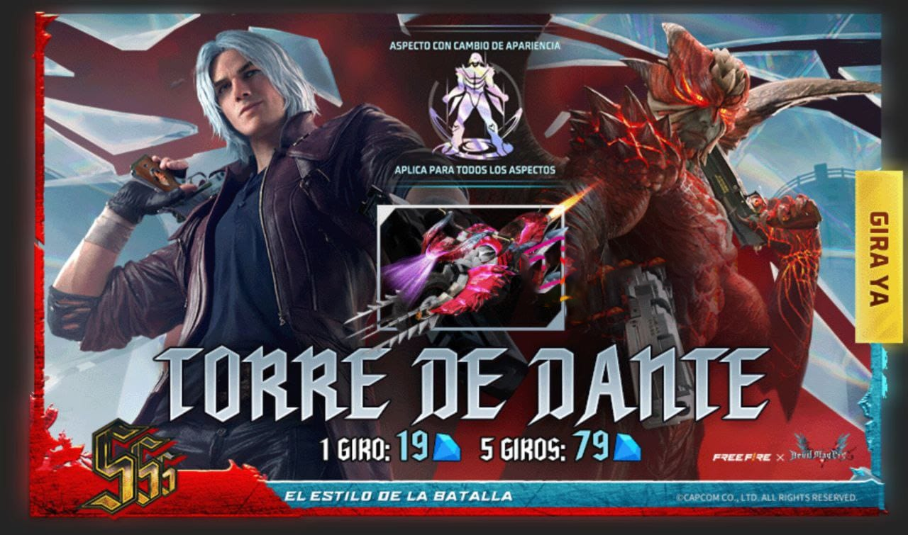Torre de Tokens Free Fire Emote Troca de Aparência e Moto Cavaliere R (Fevereiro 2023)