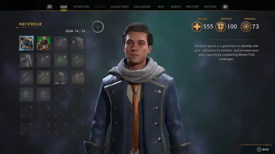 hogwarts legacy como aumentar slots equipamento