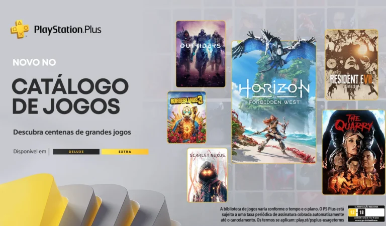 PS Plus Extra e Deluxe Fevereiro 2023: Catálogo com Horizon Forbidden West, The Quarry, Resident Evil 7 Biohazard e muito mais