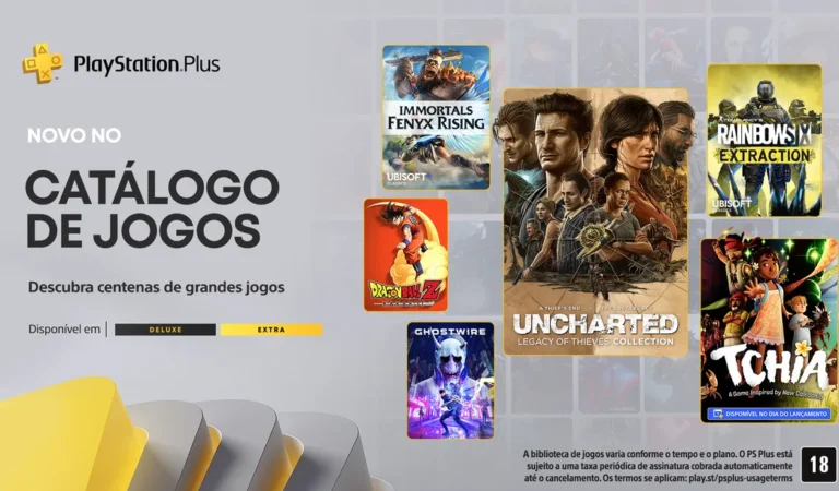 PS Plus Extra e Deluxe Março 2023: Catálogo com Tchia, Ghostwire: Tokyo, Immortals: Fenyx Rising e muito mais