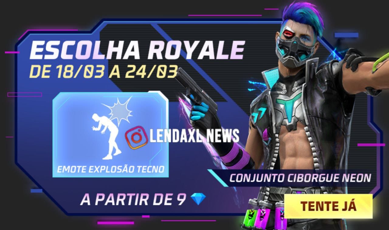 Escolha Royale Free Fire Como Conseguir o Conjunto Ciborgue Neon