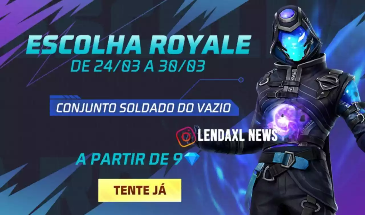 Escolha Royale Free Fire Como Conseguir o Conjunto Soldado do Vazio