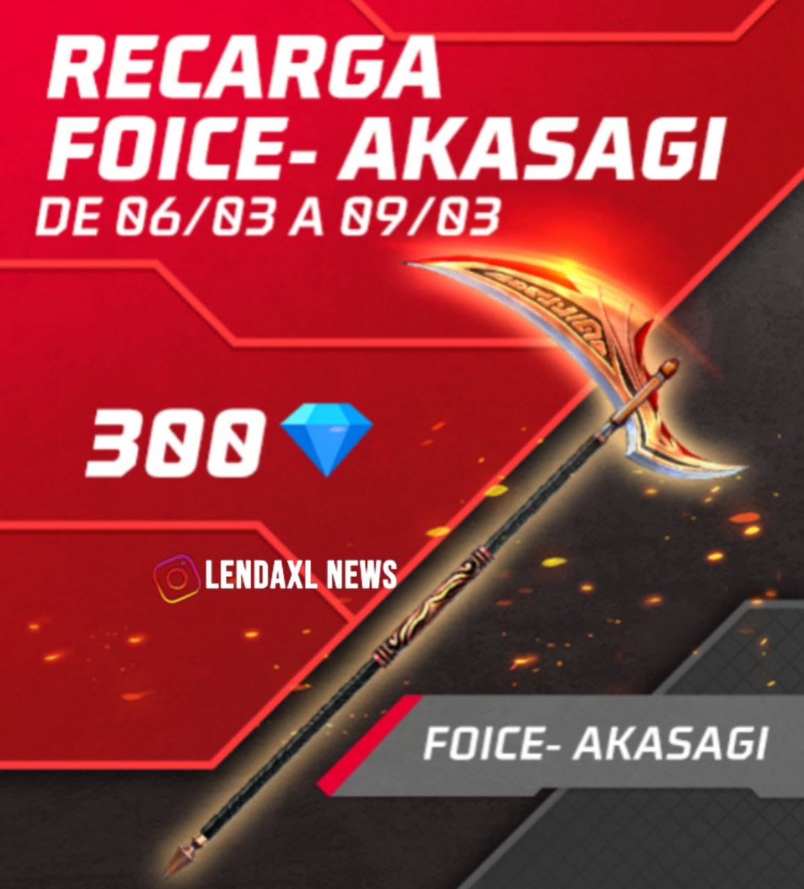 Evento de Recarga Free Fire Foice Akasagi