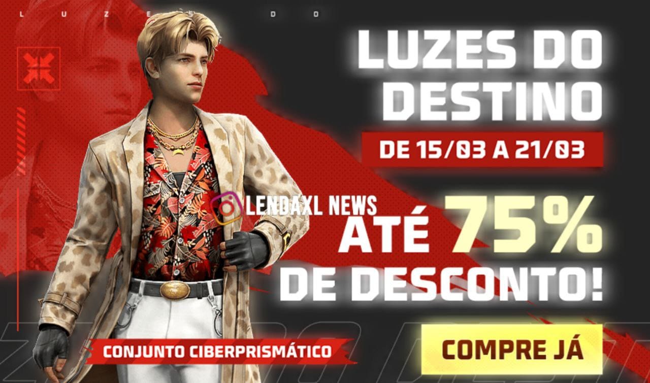 Luzes do Destino Free Fire Como pegar o Conjunto Ciberprismático no FF