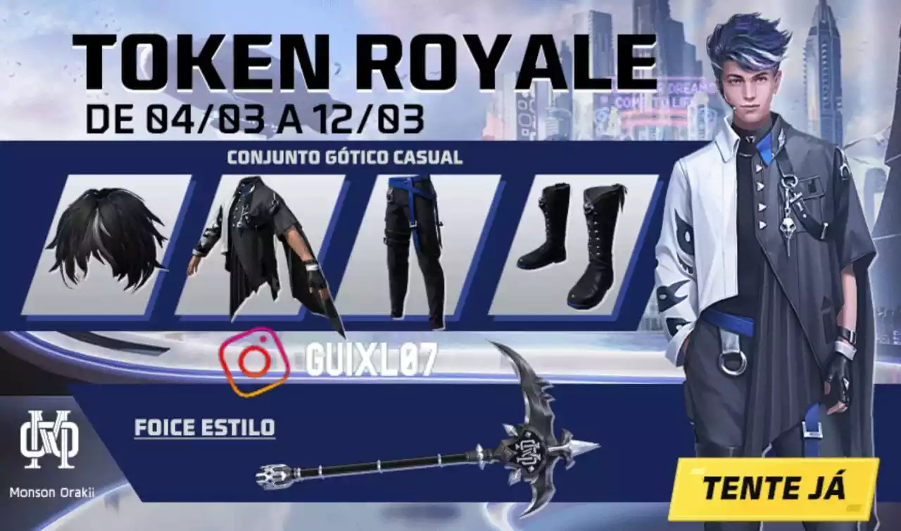 Token Royale Free Fire Como Conseguir o Conjunto Gótico Casual
