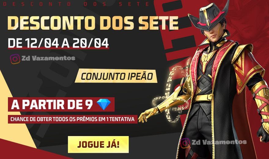 Desconto dos Sete Free Fire Conjunto Ipeão
