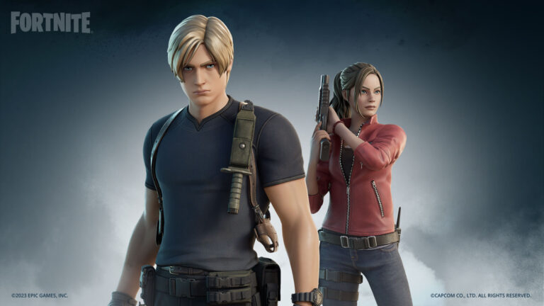 fortnite trajes leon claire resident evil