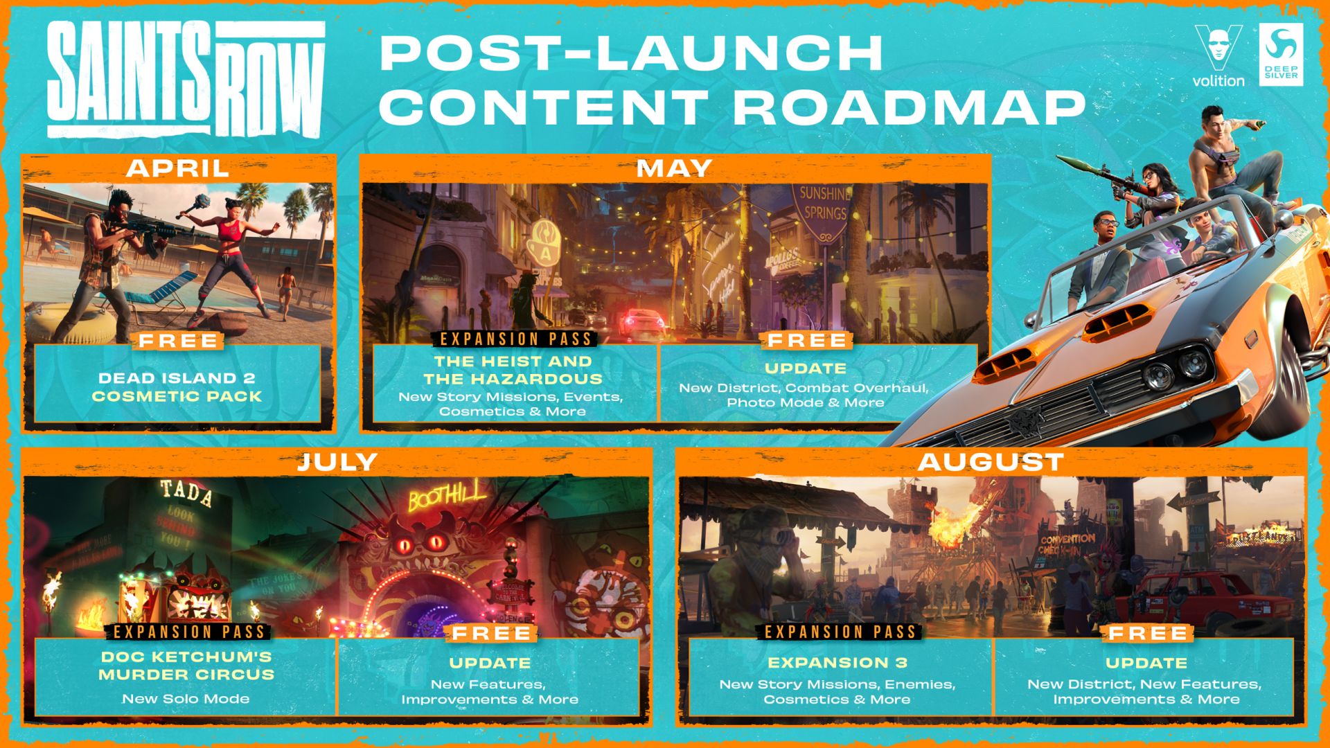 saints row expansoes maio julho agosto anunciadas