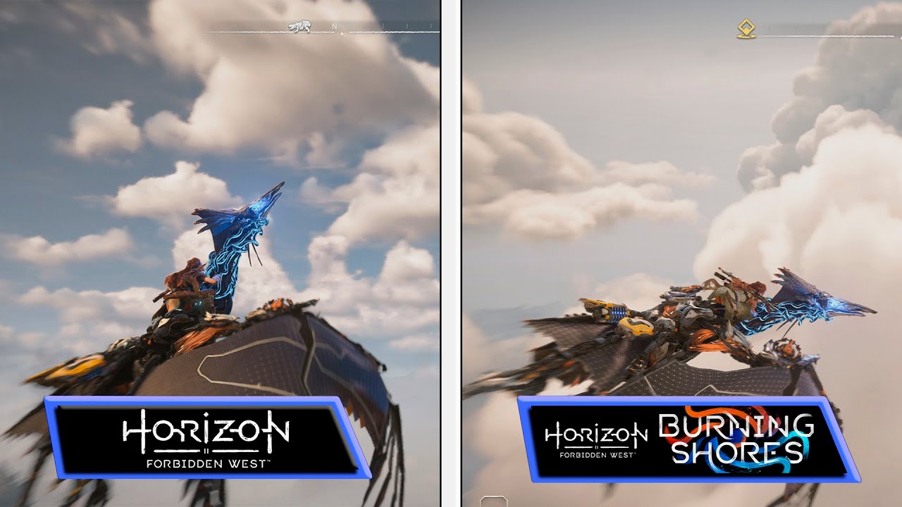 Horizon Forbidden West burning shores comparação grafica