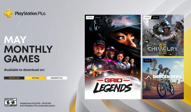 PS Plus 2023: Maio virá com GRID Legends, Chivalry 2 e Descenders