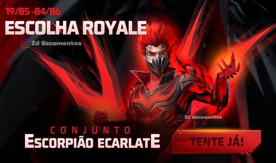 Escolha Royale Free Fire Conjunto Escorpião Escarlate