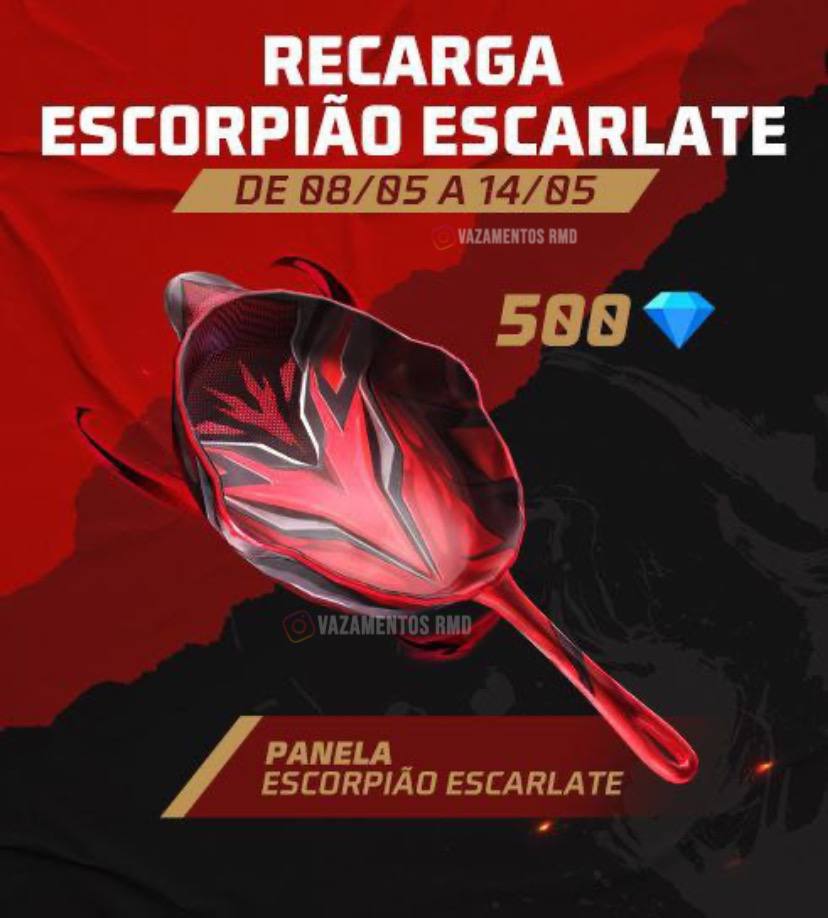 Evento de Recarga Free Fire Panela Escorpião Escarlate