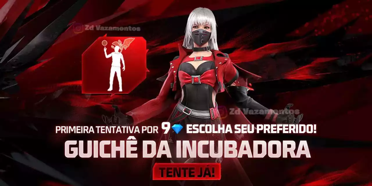 Guichê da Incubadora Free Fire Conjuntos Conde Drácula e Condessa Transilvânia