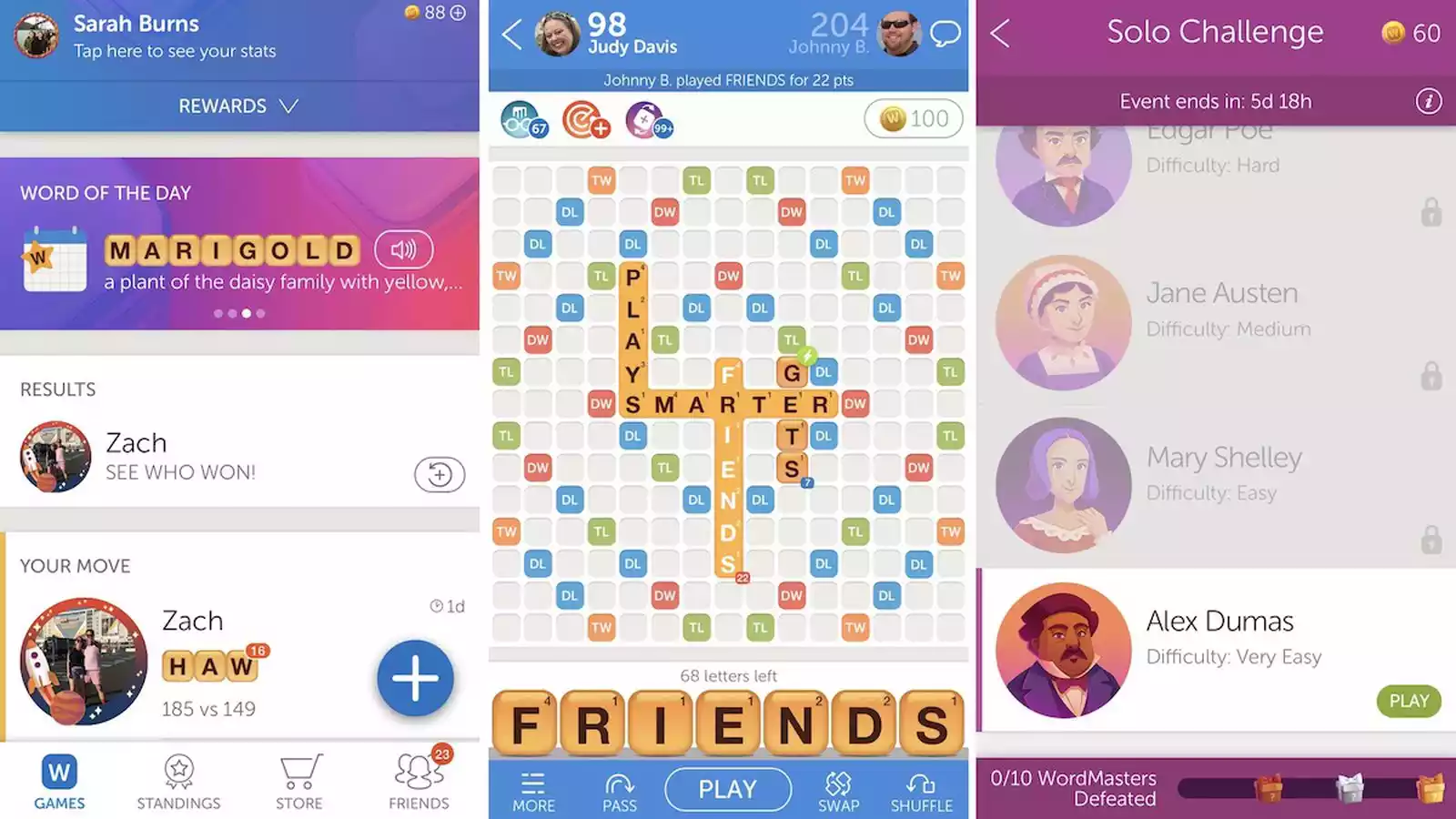 Jogos para jogar com amigos Words with Friends 2