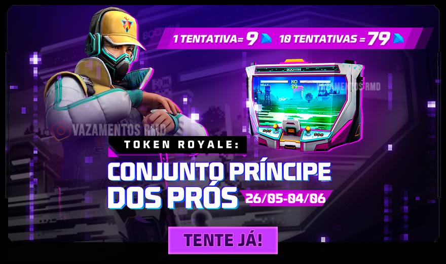 Token Royale Free Fire Como Conseguir o Conjunto Príncipe dos Prós