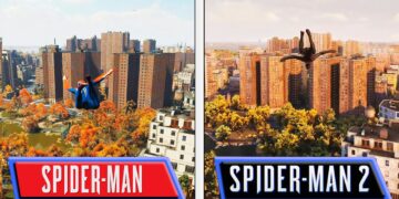 video comparação grafica Marvel's Spider Man 2 Marvel's Spider Man remastered