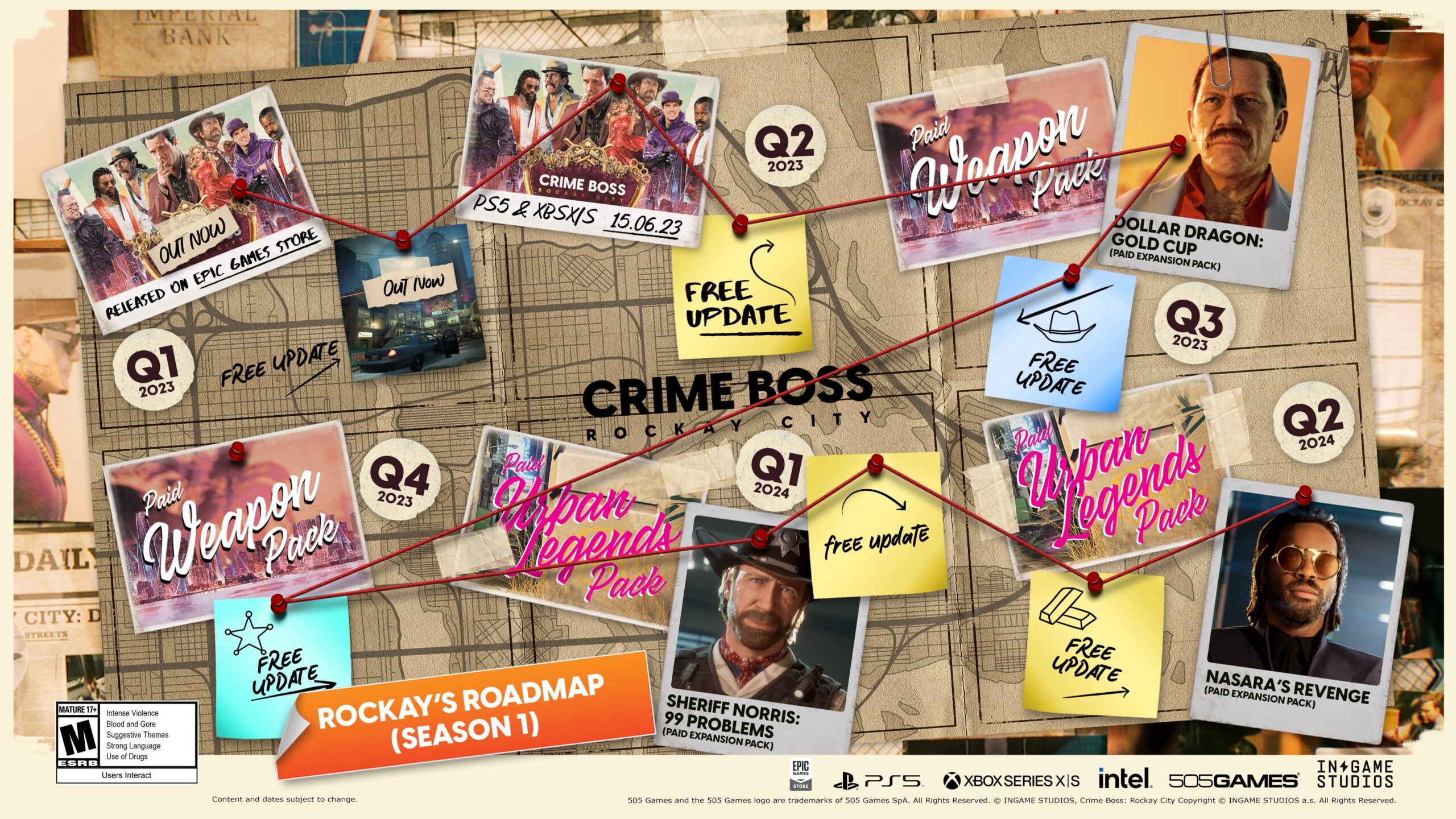 Crime Boss Rockay City roteiro conteudo