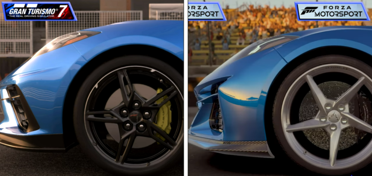 Forza Motorsport Gran Turismo 7 comparação gráfica