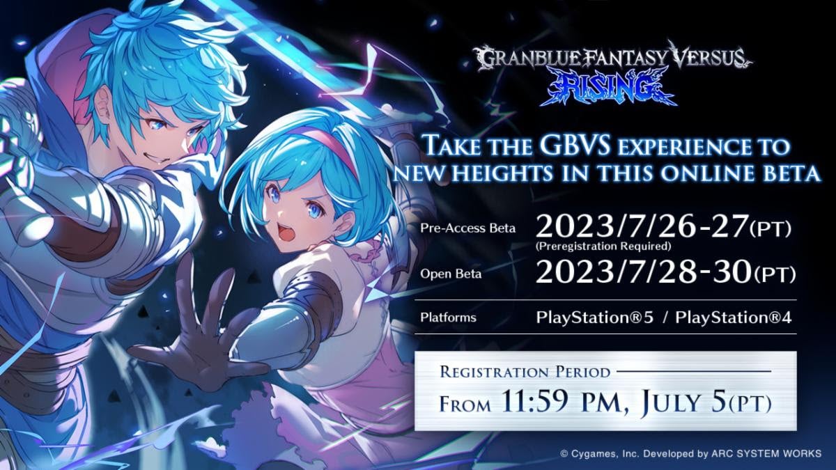 Granblue Fantasy Versus Rising teste beta aberto datas