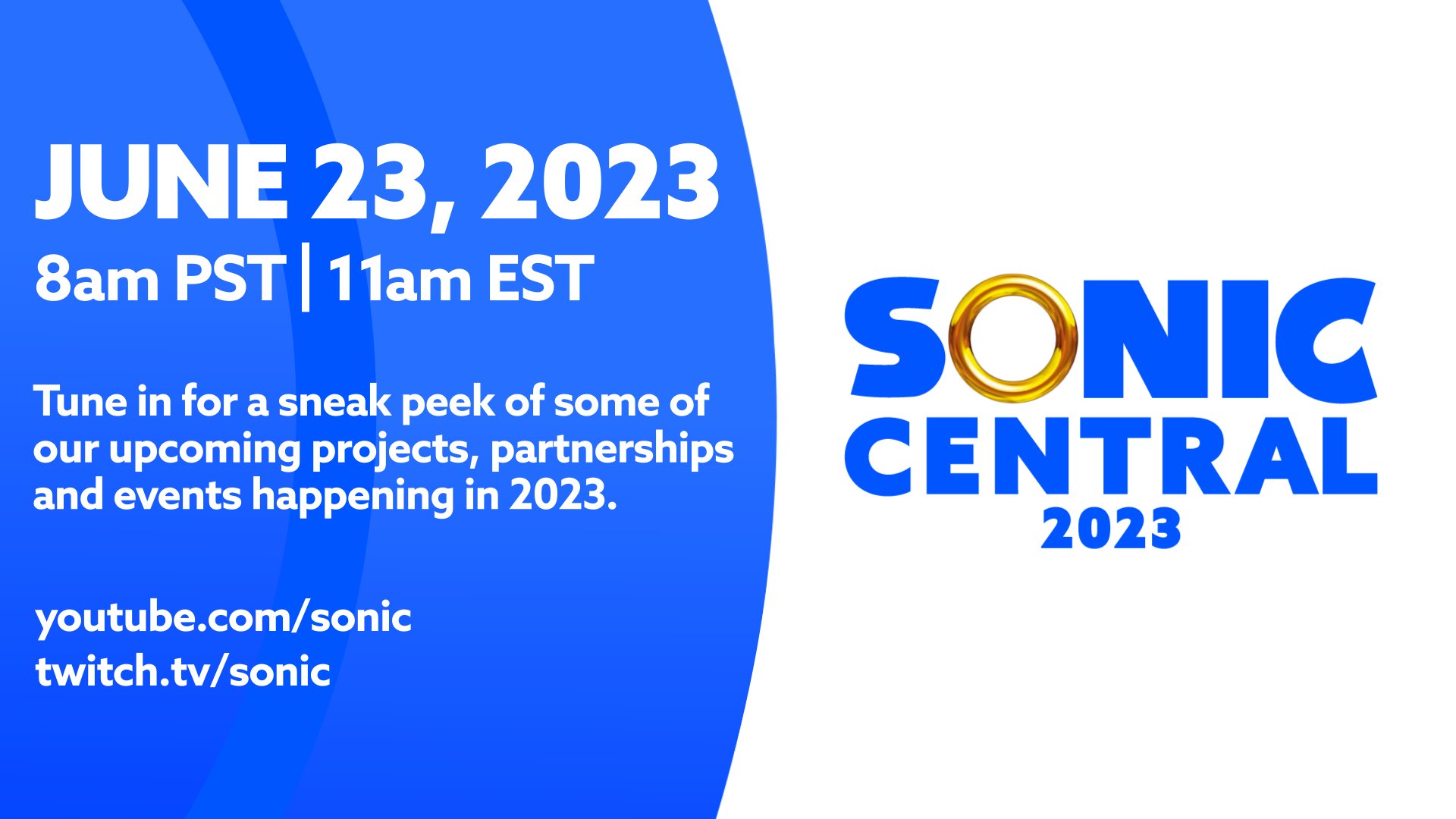 sonic central marcado 23 junho