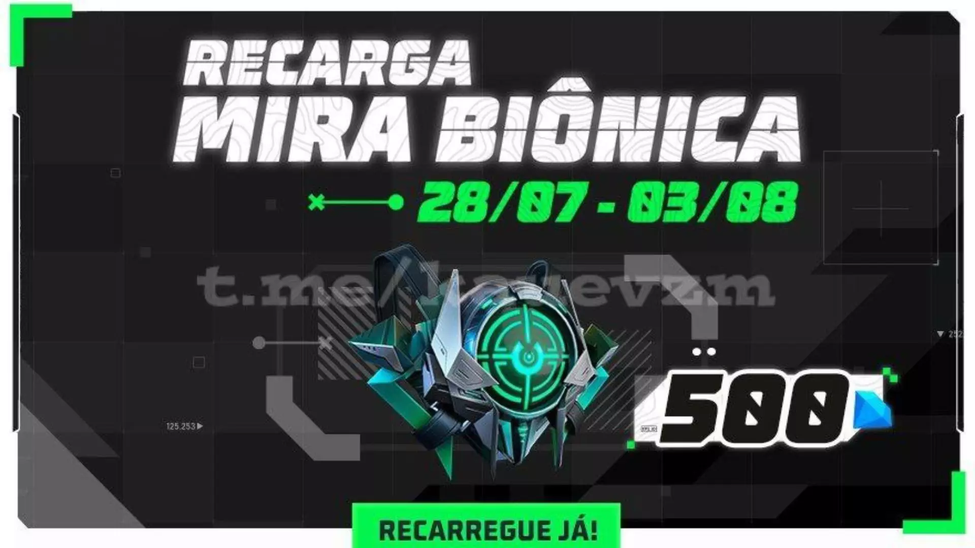 Evento de Recarga Free Fire Mochila Mira Biônica