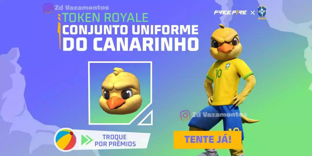 Token Royale Free Fire Conjunto Uniforme do Canarinho