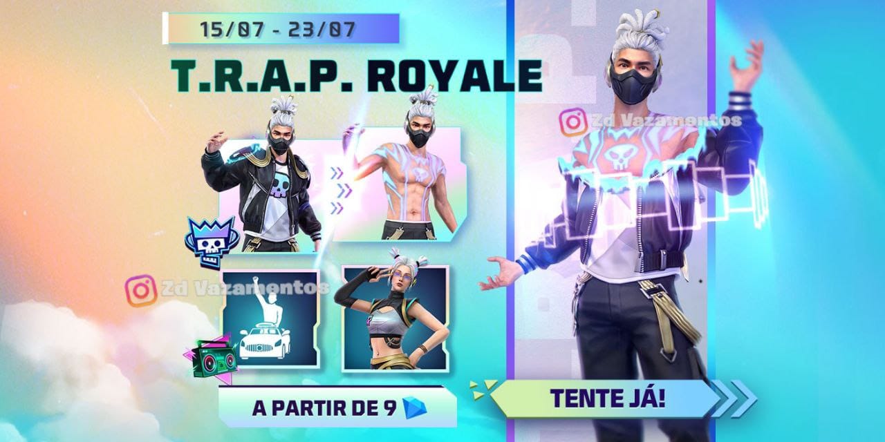 Token Royale Free Fire Príncipe Princesa do TRAP
