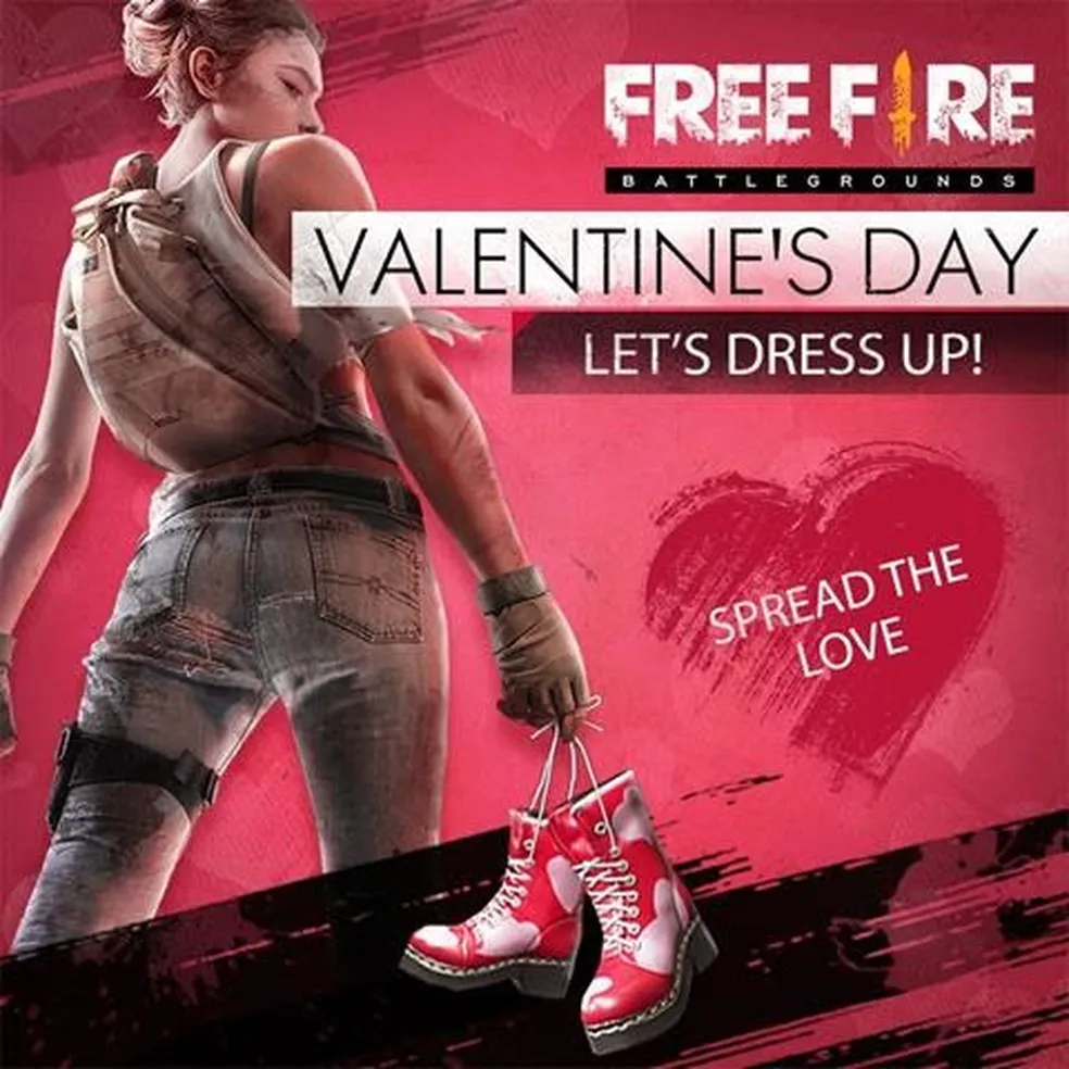 Bota do Dia dos Namorados skins mais raras free fire