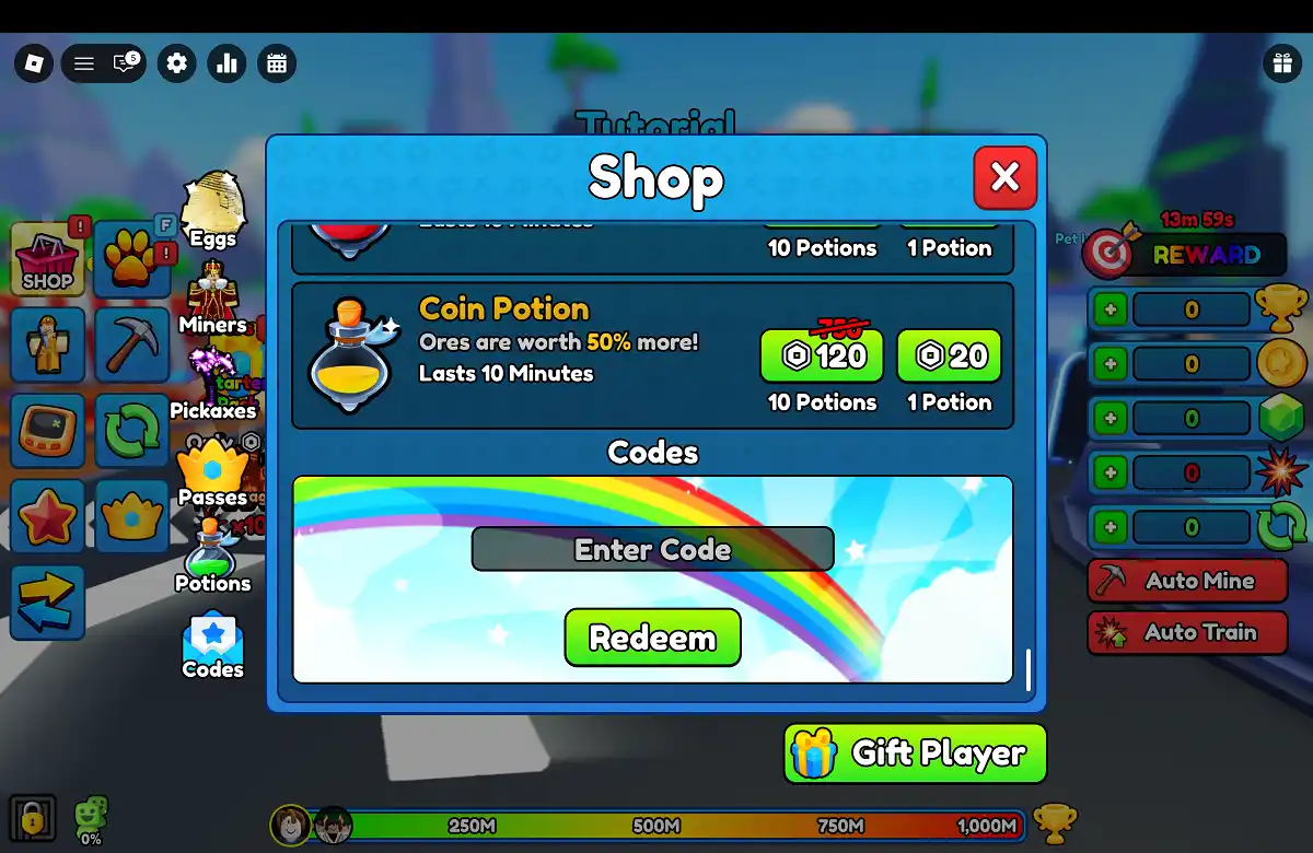 Como Resgatar Códigos Pickaxe Simulator Roblox