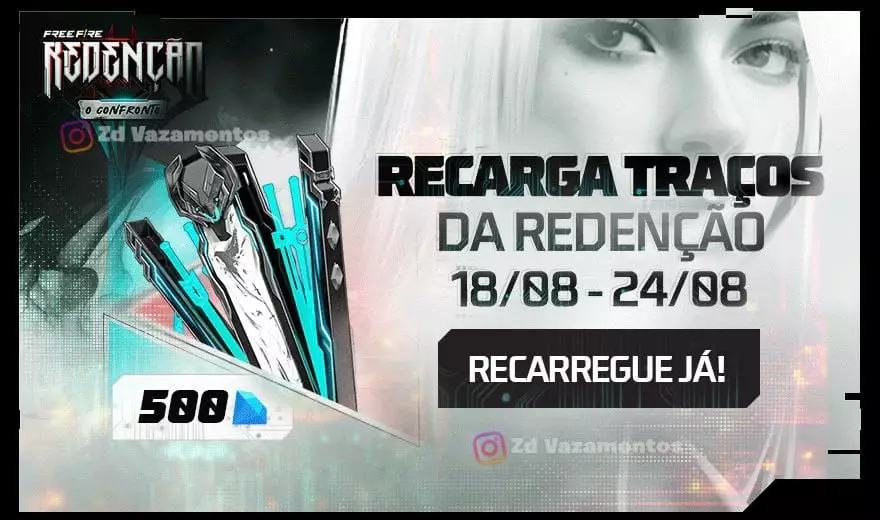 Evento de Recarga Free Fire Mochila Traços da Redenção
