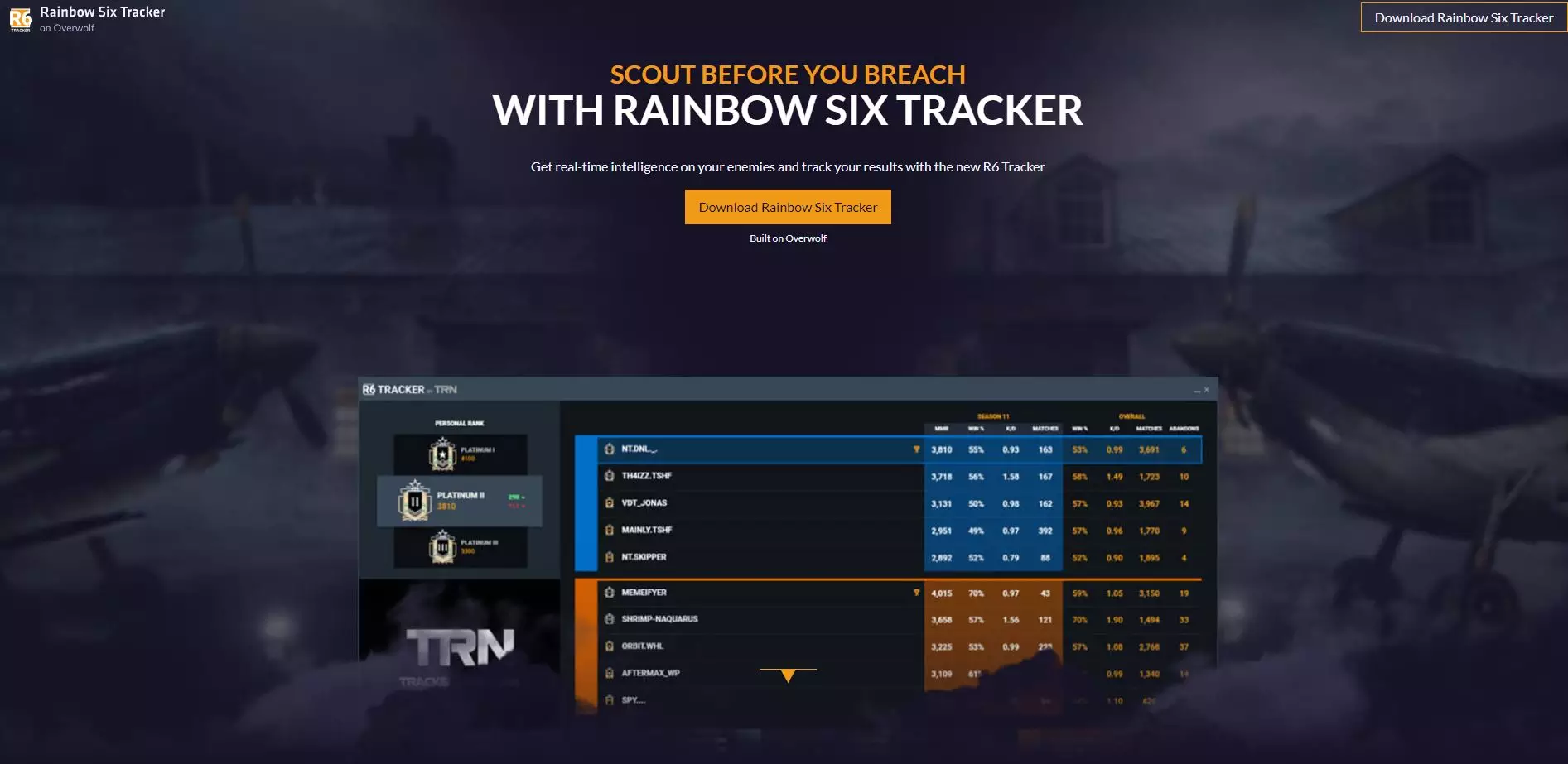Rainbow Six Siege Tracker (Overwolf) R6 Tracker