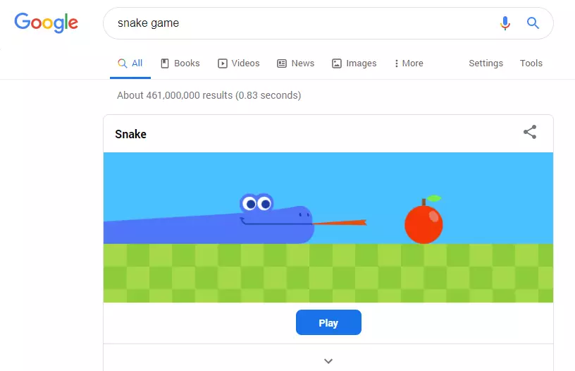 Snake Game melhores easter eggs google