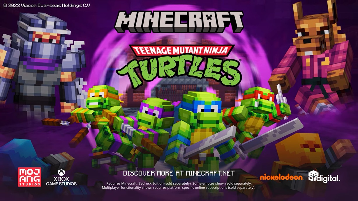 minecraft revela dlc Tartarugas Ninja