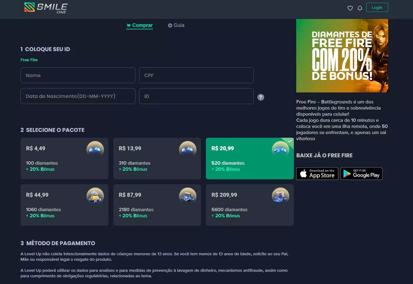 Smile.one é confiável? Site faz recarga de diamante no Free Fire