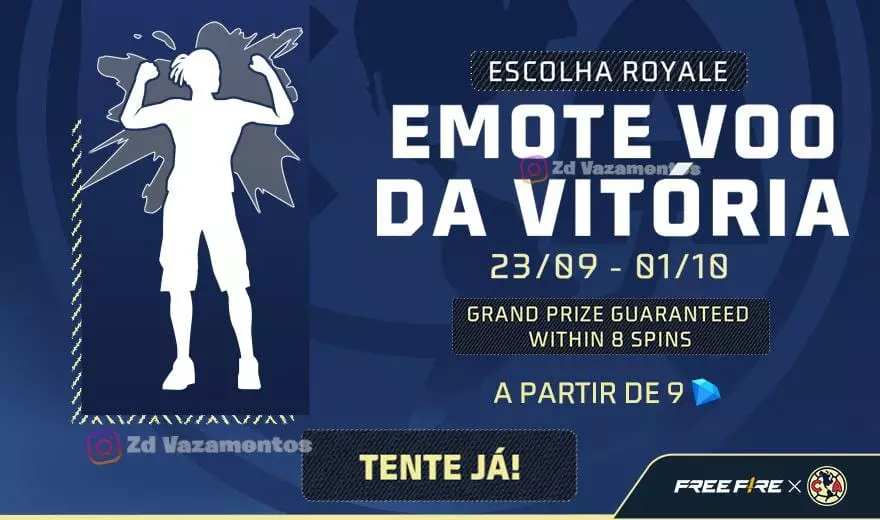 Escolha Royale Free Fire Emote Voo da Vitória