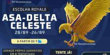 Escolha Royale Free Fire asa delta celeste