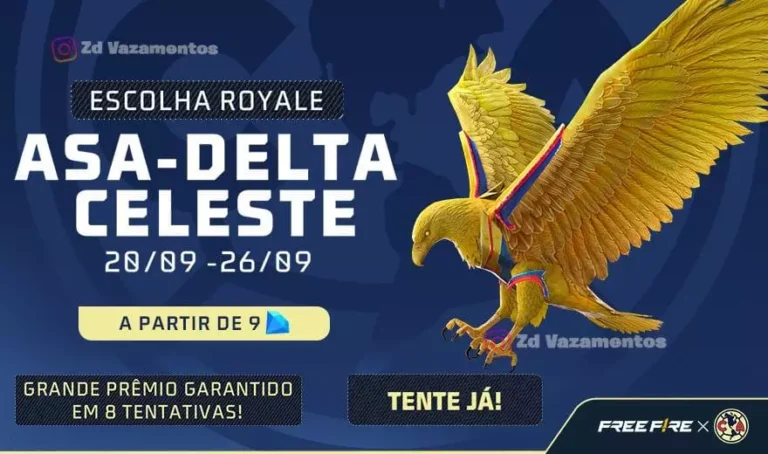 Escolha Royale Free Fire asa delta celeste
