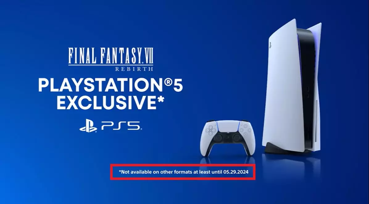 Final Fantasy 7 Rebirth exclusivo 3 meses ps5