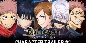 Jujutsu Kaisen Cursed Clash trailer dos personagens Yuji Itadori, Megumi Fushiguro, Nobara Kugisaki, Satoru Gojo e Ryomen Sukuna