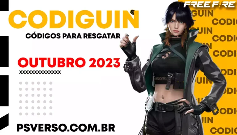 Código Free Fire CODIGUIN FF ativos para resgatar Outubro 2023