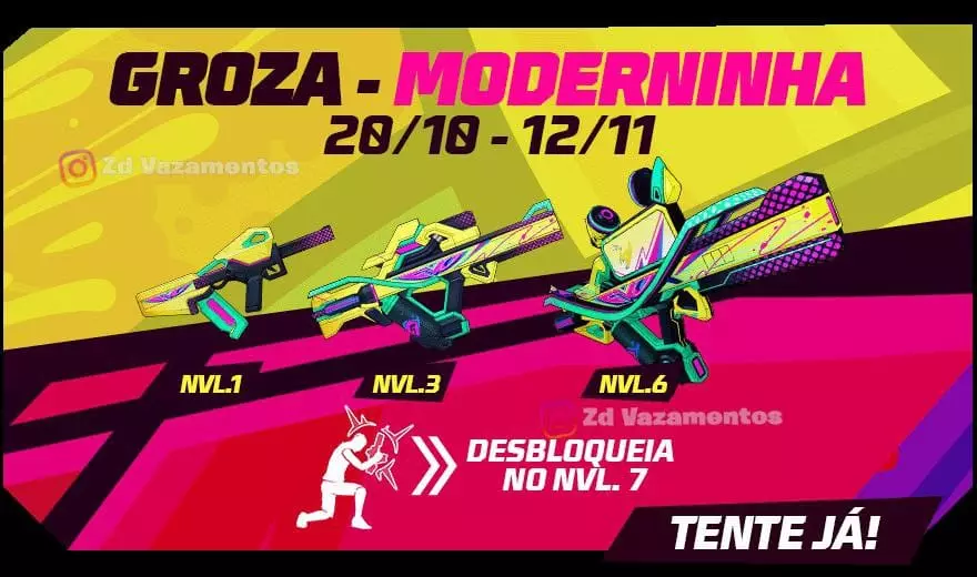 CODIGUIN FF: código Free Fire com a evolutiva GROZA Moderninha