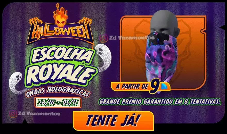 Escolha Royale Free Fire Bandana Ondas Holográficas