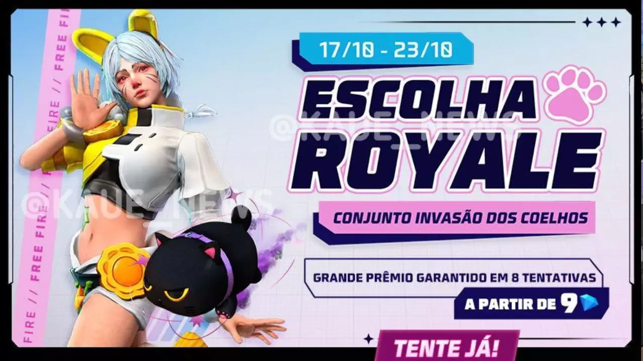 Escolha Royale Free Fire Conjunto Invasão dos Coelhos